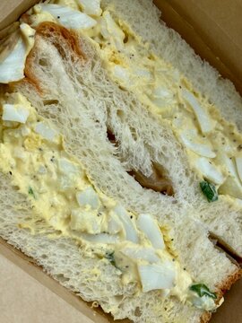 Japanese egg salad on milk bread