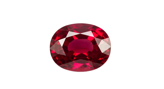 A dazzling red ruby gem. PNG, isolated on white background