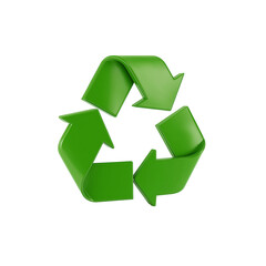 Obraz premium Green recycling symbol isolated on a transparent background