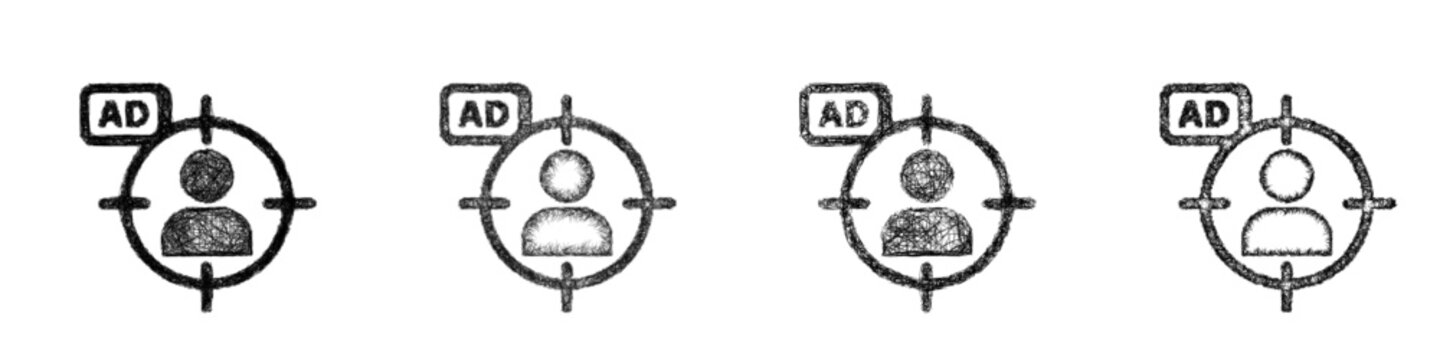 Sketch ad targeting icon design set
