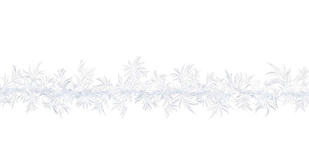 Obraz premium Intricate frost patterns creating a beautiful winter border. PNG, isolated on white background