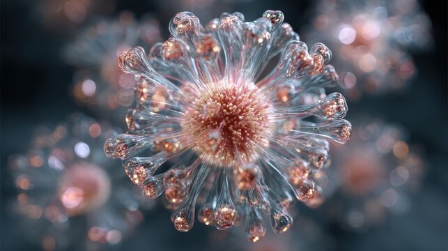 virus particle mutating and changing shape rapidly, concept of viral mutation and evolution