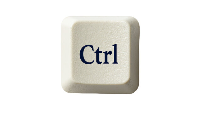 Isolated computer Ctrl key for control function, essential hardware for technology and shortcuts