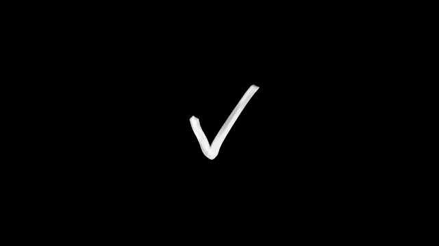 Hand drawn white check mark