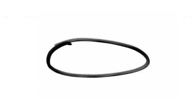 Hand drawn long elongated oval