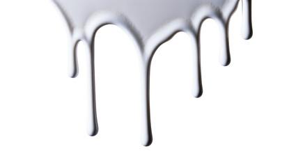 Isolated abstract white paint or creamy liquid flowing down and dripping with a thick texture © Martina