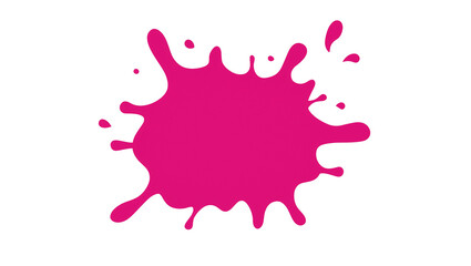 Fototapeta premium Isolated Bright Pink Paint Splash or Stain with Dripping Texture for Creative Designs
