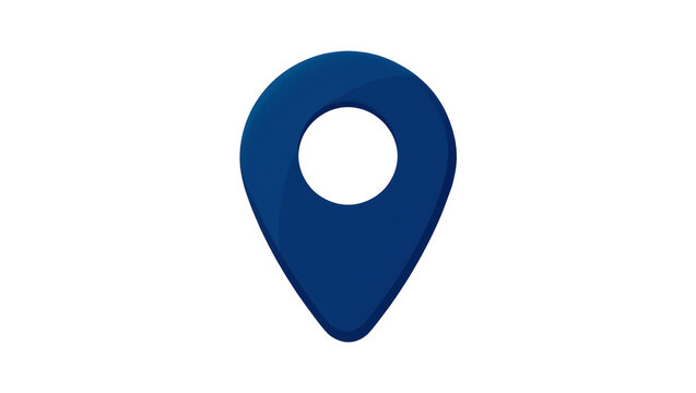 Isolated modern blue map marker pin icon for navigation and pinpointing locations