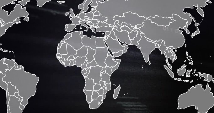 Vertical video: Opening dark silhouette, map revealing white borders and pink circuits on broadcast