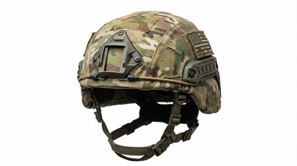 Fototapeta premium Army helmet strap isolated on white background
