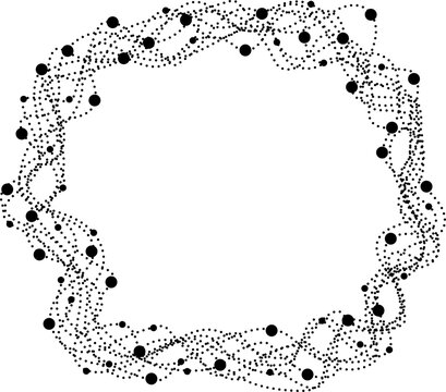 Ring shape with distorted dotted paths forming uneven circular distribution pattern