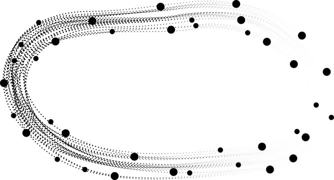 Circular dotted scribble forming ring contour with variation in point distribution
