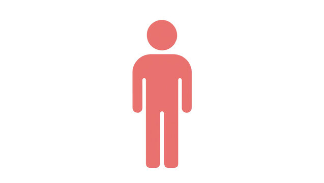 Isolated minimalist gender-neutral human figure icon or abstract person symbol design