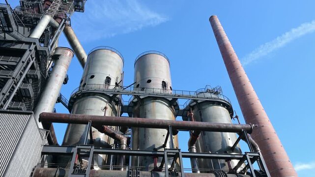 Le Fonds Belval Esch sur Alzette, center of the Luxembourg iron and steel industry, smelting works and blast furnace mixed with modern architecture