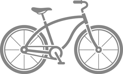 Fototapeta premium A sleek gray bicycle with curved frame and single gear