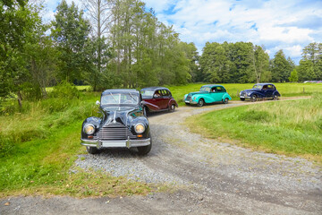 Fototapeta premium Beautiful German classic cars, rare post-war models from the German Democratic Republic whose brands no longer exist.