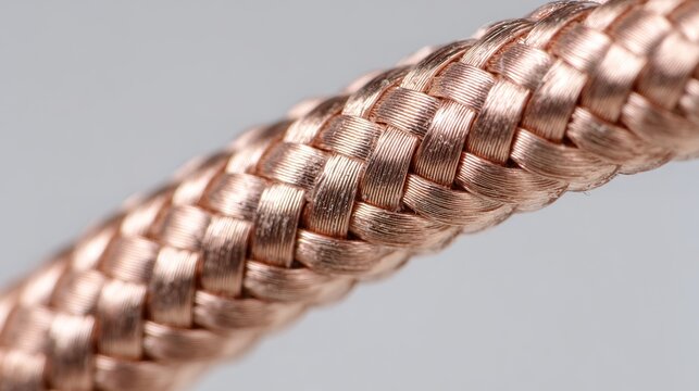 Intricate Coiled Wire Rope with Zigzag Pattern and Shiny Metal Texture