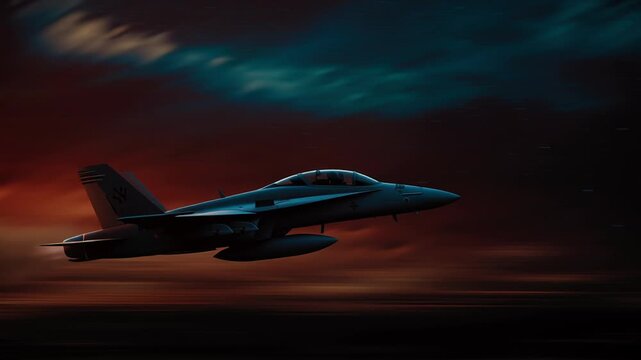 iran war military aviation concept, fighter jet soaring above smoky horizon, dynamic motion blur, dramatic sunset sky, high detail commercial news illustration, Jet soars through fiery sunset sky. 