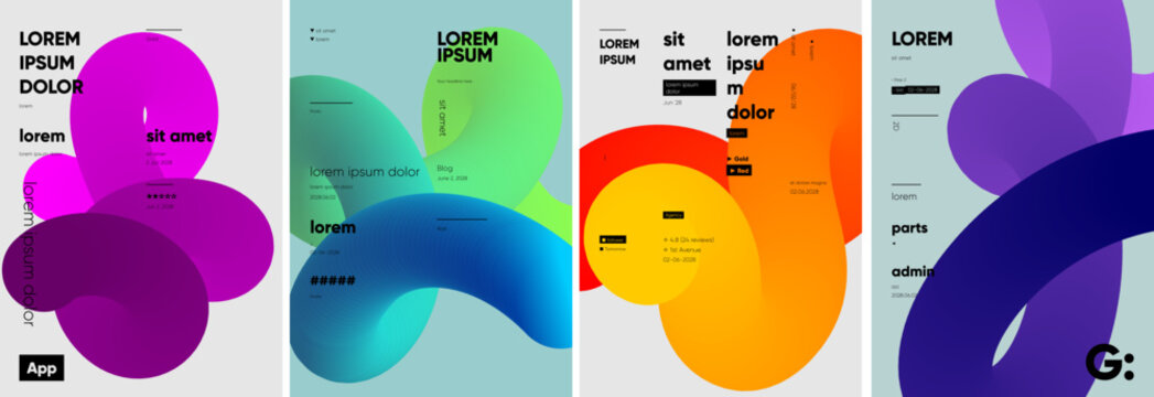 Abstract geometric design featuring vibrant overlapping shapes in pink, blue, green, and orange hues. Modern typography complements the dynamic composition, ideal for creative projects.