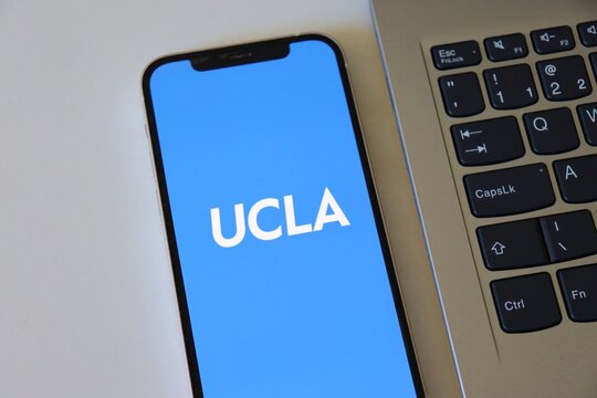 Salvador, Brazil - March 20, 2026: UCLA (University of California, Los Angeles) app logo on a smartphone screen. 