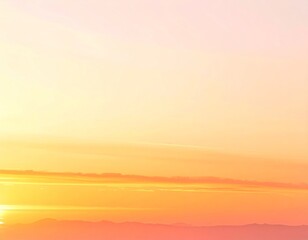 Fototapeta premium Golden Hour Sky with Wispy Clouds and Distant Horizon
