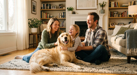 Plakat family with dog