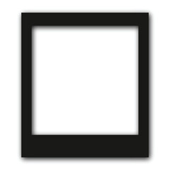 Obraz premium Blank Polaroid: A classic black-framed polaroid, offering a clean, open space for creative expression, perfect for showcasing memories, art, or adding a touch of vintage flair.