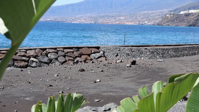 Storm Therese impacting coastal area and shoreline infrastructure in Radazul, Tenerife