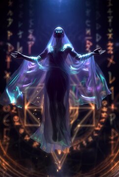 generated animation. Mystical Ascension