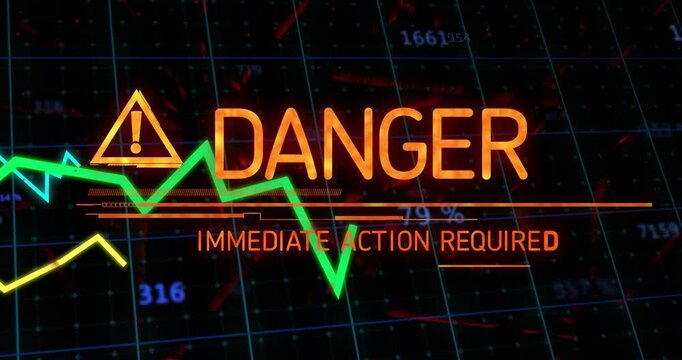 Vertical video: Forming orange icon warning DANGER IMMEDIATE ACTION REQUIRED on HUD as lines align