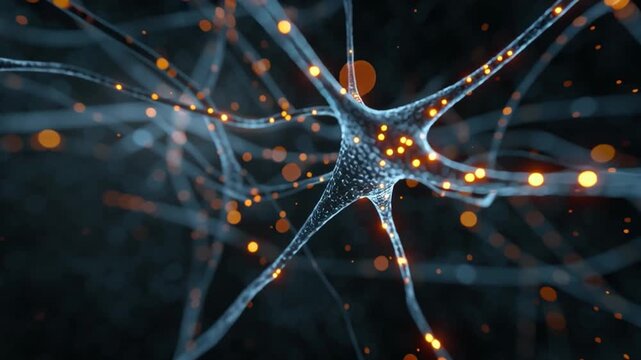 Abstract Glowing Neural Network Data Connections Artificial Intelligence Concept