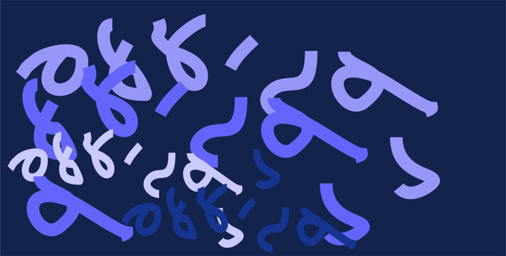 Abstract Blue Vector Script: Dense Calligraphic Loops and Shapes on Midnight Blue