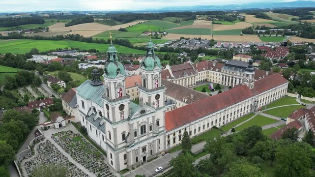 Catholic church in a small town
