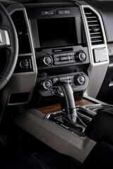 Obraz premium Modern car dashboard, touch screen, technological system designed for the driver