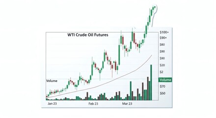Fototapeta premium WTI Crude Oil Futures Price Chart Trend