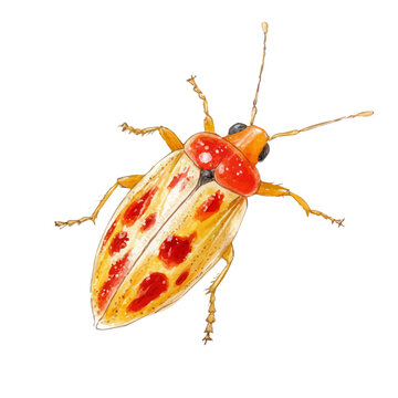 watercolor of Aphid draw, isolated on a white background.