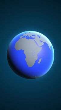The animation shows a graphic representation of the earth and highlights the location and map of Reunion Island colored red in vertical format.
