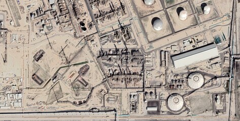 Obraz premium Mina Al Ahmadi Kuwait Oil Port Satellite Image