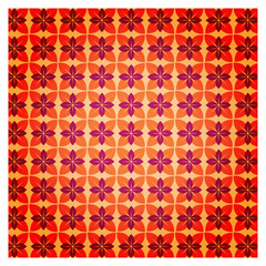 Obraz premium Vibrant floral pattern with red orange and purple hues on a gradient background transparent background