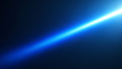 Fototapeta premium Blue Lens Flare Diagonal Light Beam Neon Abstract Background