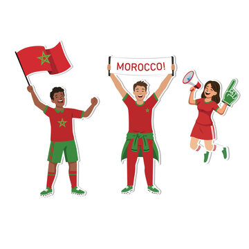 Morocco Sport Soccer Fans Vector Illustration