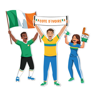 Ivory Coast Sport Soccer Fans Vector Illustration