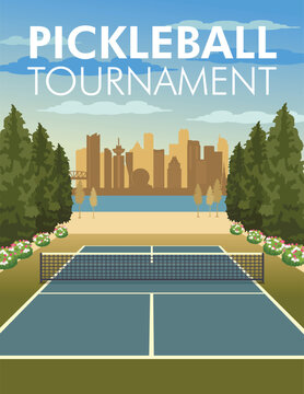 Vancouver Pickleball Tournament Template Vector Illustration