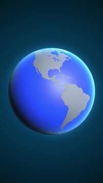 The animation shows a graphic representation of the earth and highlights the location and map of Saint Kitts and Nevis colored red in vertical format.