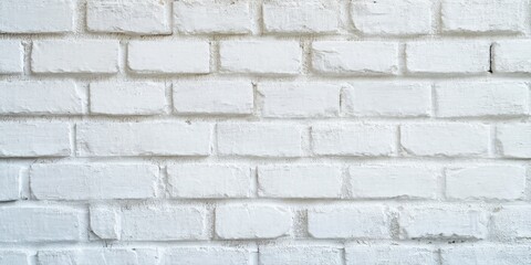 Obraz premium White brick wall texture. Simple pattern, clean lines, minimal detail. Background suitable for various designs, projects.