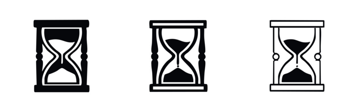 Hourglass Time Measurement Icon Set for Passing Moments