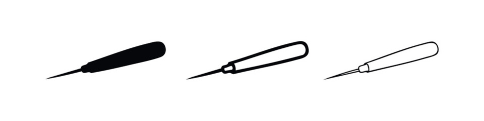 Fototapeta premium Awl Tool Icons Set