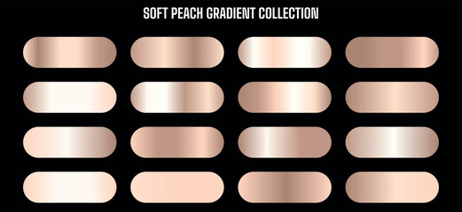 Obraz premium Soft Peach Gradient Collection Vector Swatches for Modern Design and UI Elements
