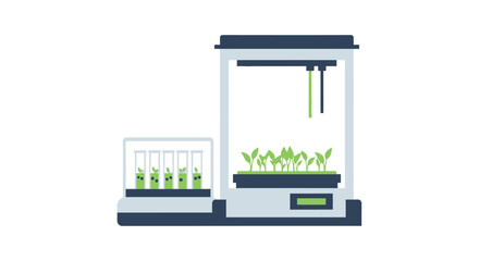 Obraz premium Modern plant cultivation technology illustration for scientific research and agricultural innovation