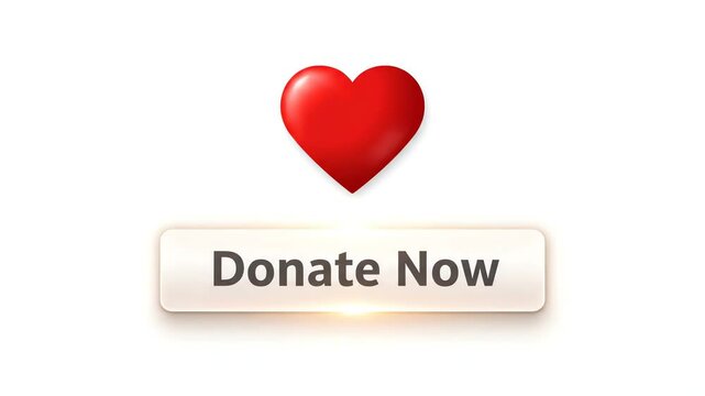 Red Heart Icon Above a "Donate Now" Button Offering Support